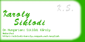 karoly siklodi business card